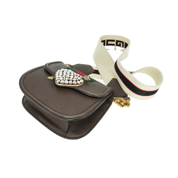 Gucci Totem Leather Heart Rhinestone Embellished Crossbody Bag - Picture 4 of 12